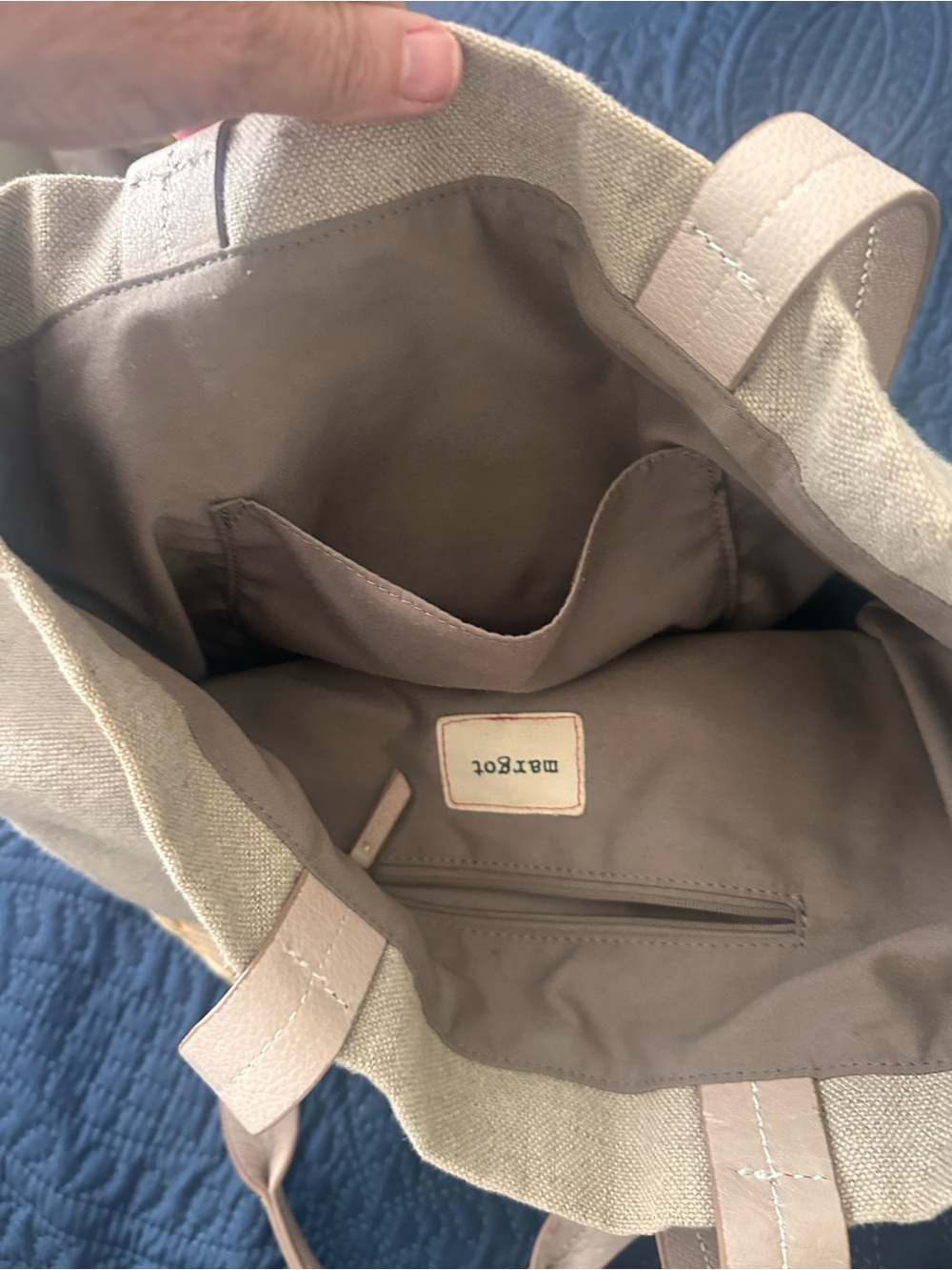 Margot purse Neutral Two-Tone Straw Tote with Tassel Detail - Picture 7 of 8
